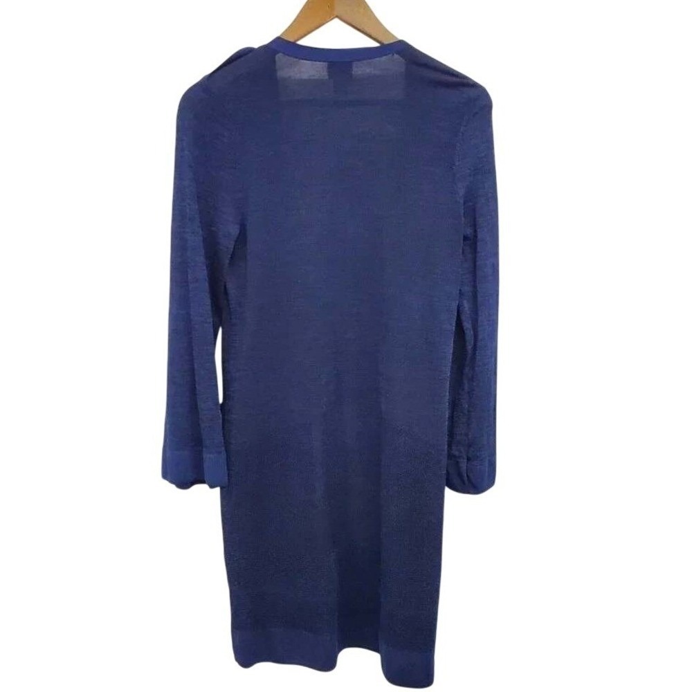 Chicos Womens S Blue Open Front Cardigan Sweater Long Sleeve Pockets - Picture 3 of 13